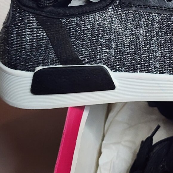 Twisted Black White with Silver Metallic Thread Dimitria22-B Cloth Sneakers Sz 6 - Picture 9 of 16